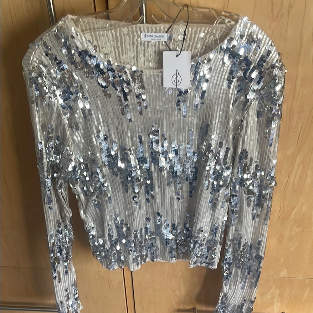 Silver Sequin Women's Top